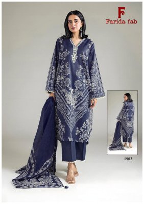 Farida Fab Firdaus Queen Vol. 19 Original Lawn Cotton Unstitched Dress Material dress material catalogs