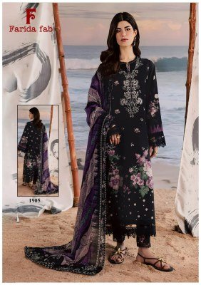 Farida Fab Firdaus Queen Vol. 19 Original Lawn Cotton Unstitched Dress Material dress material catalogs