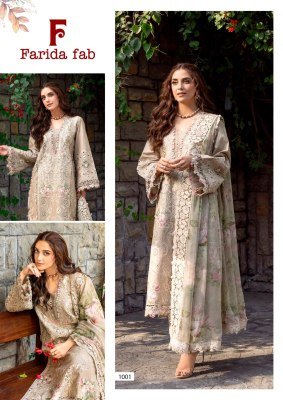 Farida Fab Karachi Cotton Kurti Pant Set with Dupatta (L–3XL) Karachi suits catalogs