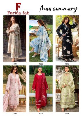 Farida Fab Karachi Cotton Kurti Pant Set with Dupatta (L–3XL) Karachi suits catalogs