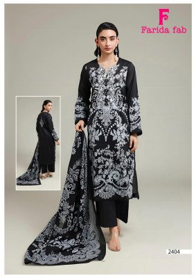Farida Fab Parian Dream Vol 24 Pure Lawn Cotton Dress Material with Mal Mal Cotton Dupatta dress material catalogs
