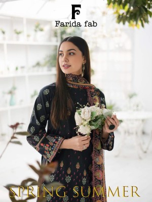 Farida fab spring summer pure cotton printed dress material catalogue at amaviexpo Amavi