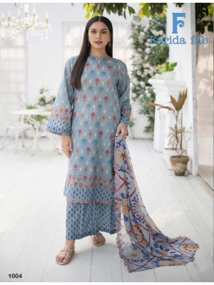 Farida fab spring summer pure cotton printed dress material catalogue at amaviexpo dress material catalogs