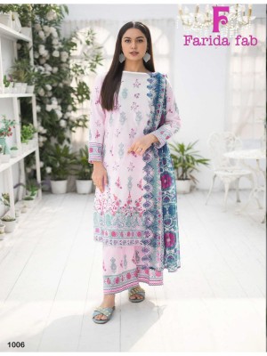 Farida fab spring summer pure cotton printed dress material catalogue at amaviexpo dress material catalogs