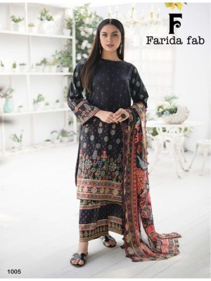Farida fab spring summer pure cotton printed dress material catalogue at amaviexpo dress material catalogs