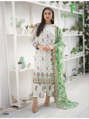 Farida fab spring summer pure cotton printed dress material catalogue at amaviexpo dress material catalogs