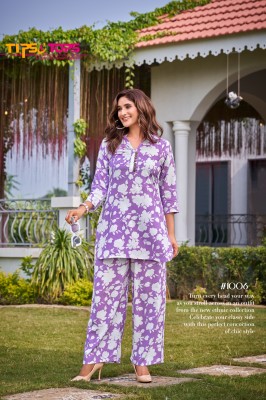 Fashion Beats by Tips and tops Heavy reyon printed Co ord set catalogue at affordable rate Size wise Combo Set