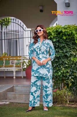Fashion Beats by Tips and tops Heavy reyon printed Co ord set catalogue at affordable rate Size wise Combo Set