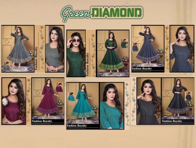 Fashion Talk by Green Daimond vol 1 pure reyon embroidered foil printed kurti catalogue at low rate kurtis catalogs