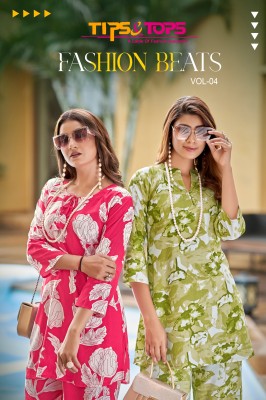 Fashion beats vol 4 by tips and tops Heavy reyon printed co ord set catalogue at amaviexpo Tips and tops