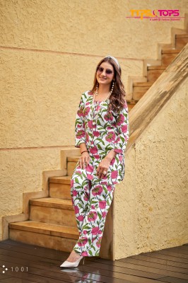 Fashion beats vol 4 by tips and tops Heavy reyon printed co ord set catalogue at amaviexpo Size wise Combo Set