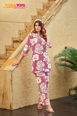 Fashion beats vol 4 by tips and tops Heavy reyon printed co ord set catalogue at amaviexpo Size wise Combo Set