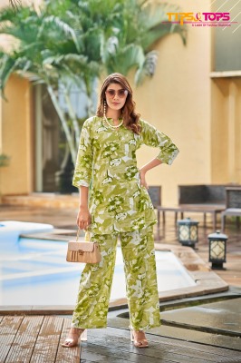 Fashion beats vol 4 by tips and tops Heavy reyon printed co ord set catalogue at amaviexpo Size wise Combo Set