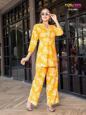 Fashion beats vol 9 by Tips and tops Heavy reyon Printed co ord set collection in low price co ord set catalogs