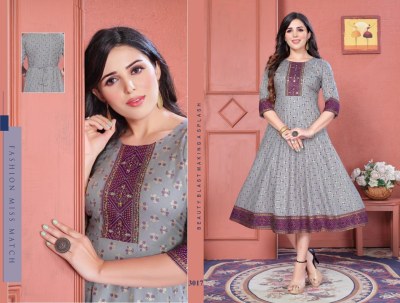 Fashion miss match by Miss Brilliant reyon foil printed embroidered kurti catalogue at low rate kurtis catalogs