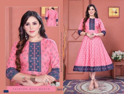 Fashion miss match by Miss Brilliant reyon foil printed embroidered kurti catalogue at low rate kurtis catalogs