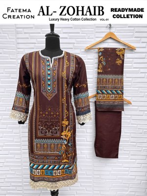 Fatema Ai Zohaib Vol 1  Karachi Readymade Kurti Pant With Dupatta Wholesale  wholesale catalogs