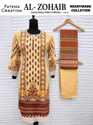 Fatema Ai Zohaib Vol 1  Karachi Readymade Kurti Pant With Dupatta Wholesale  kurtis catalogs