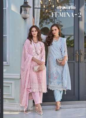 Femina vol 2 by Zaveri soft organza with fancy embroidered reaymade suit catalogue at low rate 