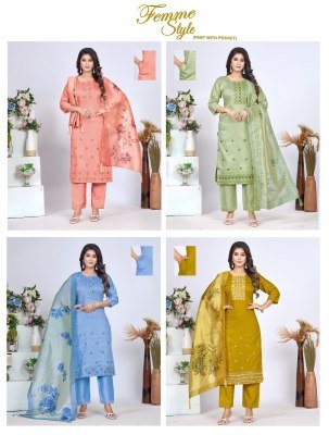 Femme Style Bombay Dobby Rayon Kurti Pant with Dupatta Set kurti pant with dupatta Catalogs