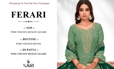 Ferari present Naari having pure viscose with muslin printed unstitched dress material catalogue at low rate salwar kameez catalogs
