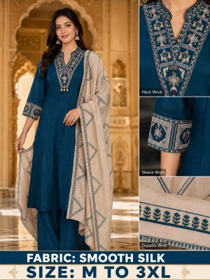 Festival 3-Piece Palazzo Set Soft Roman Fabric Collection Size wise Combo Set