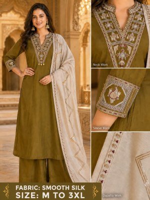 Festival 3-Piece Palazzo Set Soft Roman Fabric Collection Size wise Combo Set