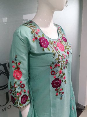 Festival Collection 3-Piece Pure Cotton Kurti Pant Dupatta with & Latkan Size wise Combo Set