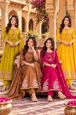 Festival Special Premium Cotton Mal Chanderi 3 Pcs Suit Set Size wise Combo Set