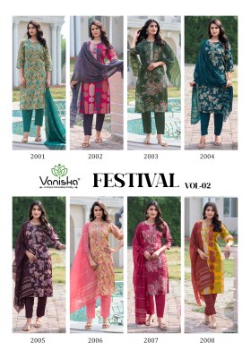 Festival vol 2 by Vaniska Modal Chanderi printed Top bottom with dupatta collection at low rate readymade suit catalogs