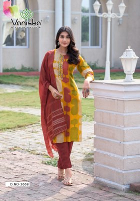 Festival vol 2 by Vaniska Modal Chanderi printed Top bottom with dupatta collection at low rate readymade suit catalogs