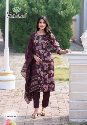 Festival vol 2 by Vaniska Modal Chanderi printed Top bottom with dupatta collection at low rate readymade suit catalogs