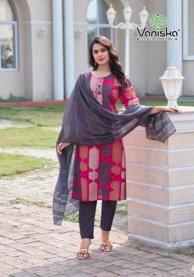 Festival vol 2 by Vaniska Modal Chanderi printed Top bottom with dupatta collection at low rate readymade suit catalogs