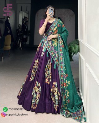 Festive Tussar Dreams Lehenga Choli 1239 Purple Colour Set Foil Work And Gotta Patti Lehenga  Foil Print And Lace Touch Lehenga Wholesale lehenga choli