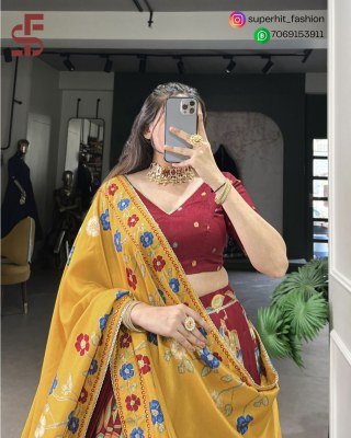 Festive Tussar Dreams Lehenga Choli 1239 Maroon Colour Set Foil Work And Gotta Patti Lehenga  Foil Print And Lace Touch Lehenga Wholesale lehenga choli