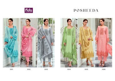 Fida by Posheeda exclusive printed unstitched salwar kameez catalogue at low rate salwar kameez catalogs