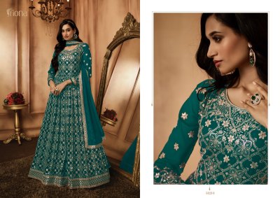 Fiona by Sehnaaz heavy embroidered georgette long exclusive gown catalogue at affordable rate readymade suit catalogs