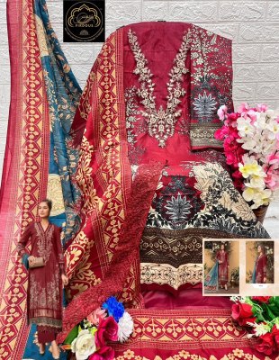 Firdous by M prints vol 01 pure cotton print with embroidered unstitched Pakistani suit catalogue pakistani suit catalogs