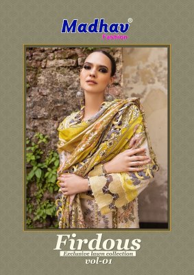 Firdous vol 1 by Madhav Heavy lawn cotton unstitched dress material collection at amavi expo salwar kameez catalogs