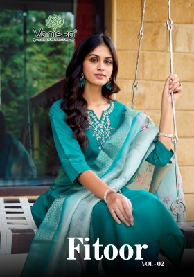 Fitoor vol 2 by Vaniska Straight kurti pant and dupatta catalogue at affordable rate Amavi