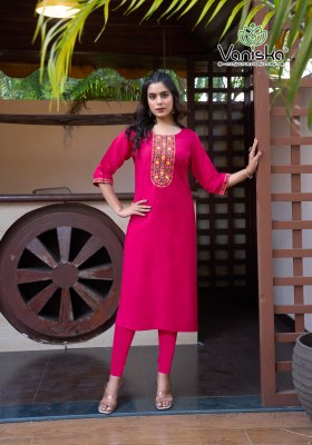Five Star vol 1 by Vaniska heavy Neck Embroidered kurti catalogue with affordable rate  kurtis catalogs