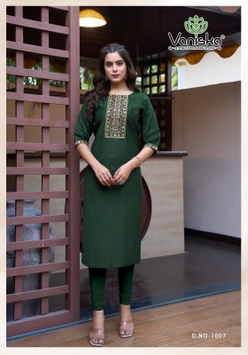 Five Star vol 1 by Vaniska heavy Neck Embroidered kurti catalogue with affordable rate  kurtis catalogs