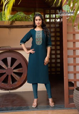 Five Star vol 1 by Vaniska heavy Neck Embroidered kurti catalogue with affordable rate  kurtis catalogs