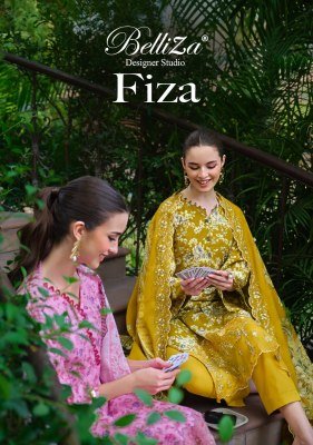 Fiza by Belliza Designer Premium Pure Cotton Readymade Suits with Heavy Embroidery And Dupatta for Wholesale readymade suit catalogs