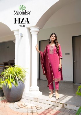 Fiza vol 2 by Vaniska straight roman silk fancy kurti pant and dupatta catalogue Amavi