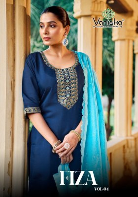 Fiza vol 4 by Vaniska Roman silk embroidered kurti with pant and dupatta pair at amavi expo Amavi