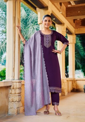 Fiza vol 4 by Vaniska Roman silk embroidered kurti with pant and dupatta pair at amavi expo readymade suit catalogs
