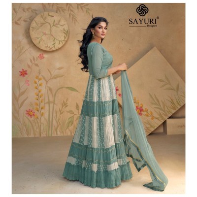 Floral vol 2 by Sayuri designer real georgette embroidered gown catalogue at affordable rate gown catalogs