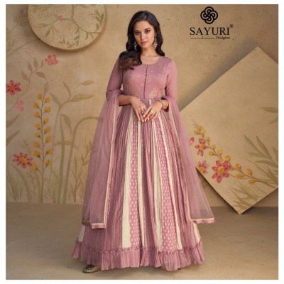 Floral vol 2 by Sayuri designer real georgette embroidered gown catalogue at affordable rate gown catalogs
