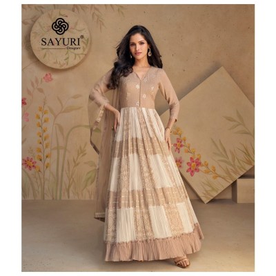 Floral vol 2 by Sayuri designer real georgette embroidered gown catalogue at affordable rate gown catalogs